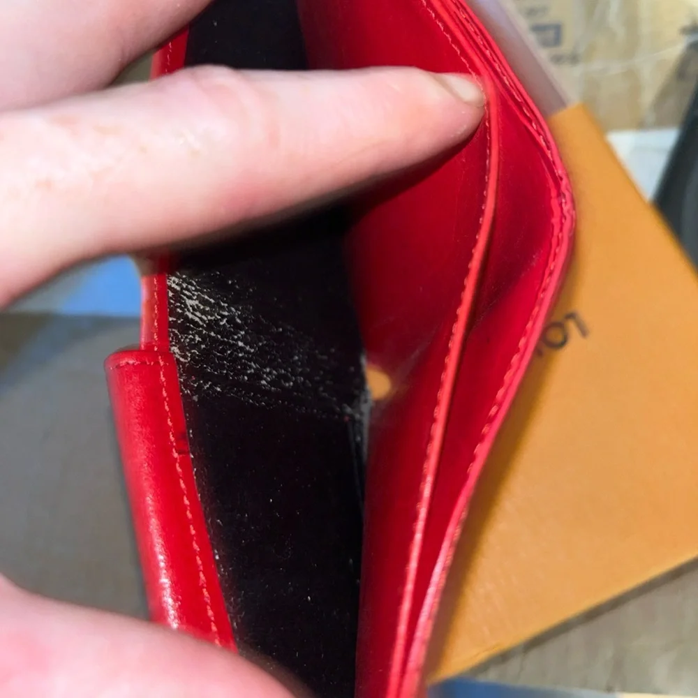 Vintage Louis Vuitton Red Epi Leather bi fold wallet
